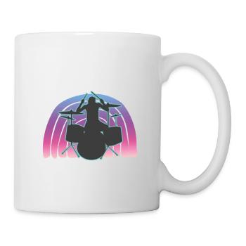 Born For Drum Set Forced To Work Batteur - Mug blanc - blanc - Droite