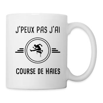 je peux pas j'ai course de haies pour athlète - Mug blanc - blanc - Droite