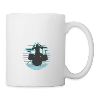 De vrais gars jouent au batteur de batterie - Mug blanc - blanc - Droite
