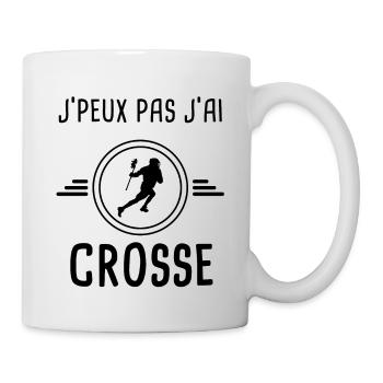 je peux pas j'ai crosse pour hockeyeur - Mug blanc - blanc - Droite