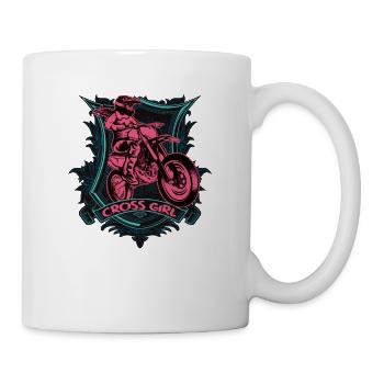 Downhill Mountain Bike Moto Cross Girls - Mug - white - Right
