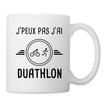 je peux pas j'ai duathlon sport pour duathlète - Mug blanc - blanc - Droite