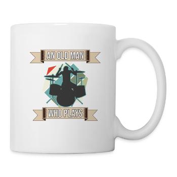 Never Underestimate An Old Man Who Plays Drum Set - Mug - white - Right