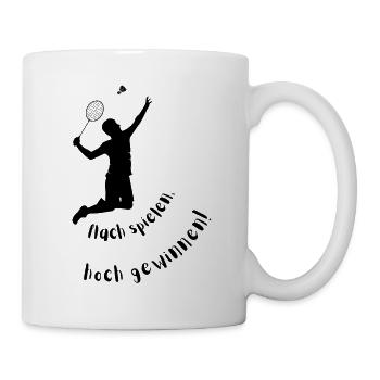flach spielen, hoch gewinnen - Tasse - Weiß - Rechts