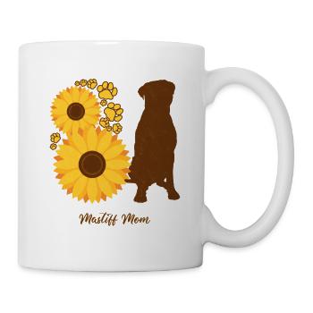 Sonnenblumenmutter - Mastiff - Tasse - Weiß - Rechts