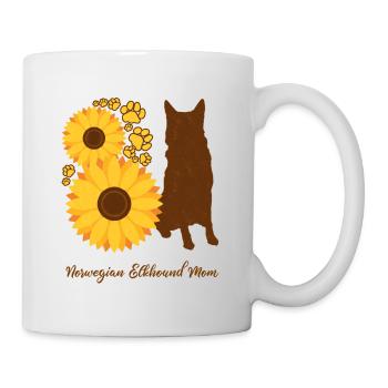 Sunflower Mom - Chien wapiti norvégien - Mug blanc - blanc - Droite