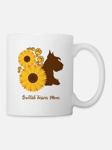 Sonnenblumenmutter - Schottischer Terrier - Tasse - Weiß