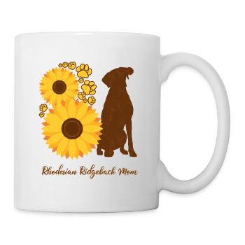 Sonnenblumenmutter - Rhodesian Ridgeback - Tasse - Weiß - Rechts