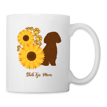 Sonnenblumenmutter - Shih Tzu - Tasse - Weiß - Rechts