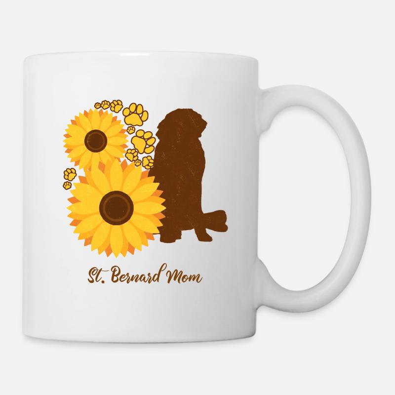 Sonnenblumenmutter - Bernhardiner - Tasse - Weiß