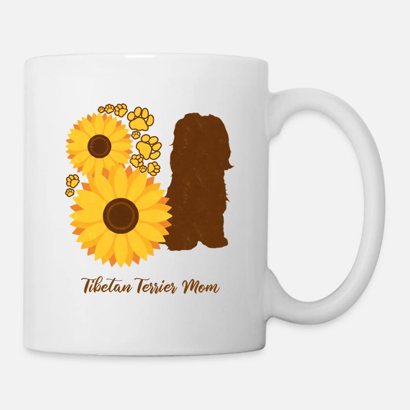 Sonnenblumenmutter - Tibetan Terrier - Tasse - Weiß