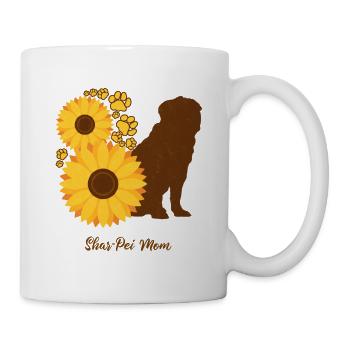 Sonnenblumenmutter - Shar-Pei - Tasse - Weiß - Rechts