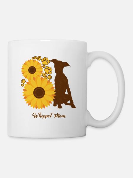 Sonnenblumenmutter - Whippet - Tasse - Weiß