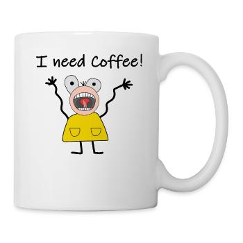J’ai besoin d’une fille de café Guy rit citation de farce - Mug blanc - blanc - Droite