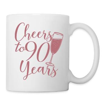 90. Geburtstag Frauen Ihr Geburtstagskind 90 Jahre alt - Tasse - Weiß - Rechts