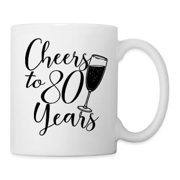 80. Geburtstag Frauen Ihr Geburtstagskind 80 Jahre alt - Tasse - Weiß - Rechts