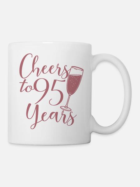 95e verjaardag Vrouwen Haar verjaardag meisje 95 jaar oud - Kop/krus - hvid