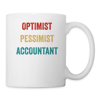 Optimist Pessimist Accountant Glass Funny Finance - Mug - white - Right