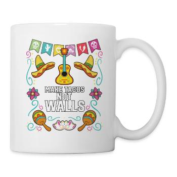 Faire des tacos pas des murs Mangeur de tacos Nourriture mexicaine - Mug blanc - blanc - Droite