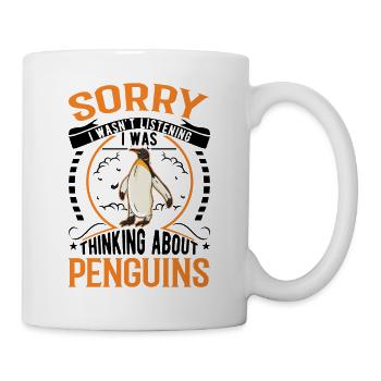 Pingouin Cadeau Pingouin Pingouin aux yeux jaunes - Mug blanc - blanc - Droite