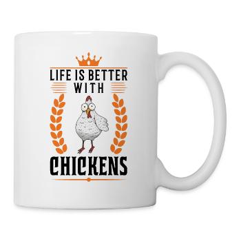 Life is better with chicken farmer - Mug - white - Right