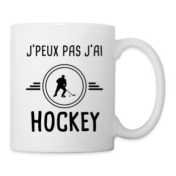 je peux pas j'ai hockey pour hockeyeur - Mug blanc - blanc - Droite