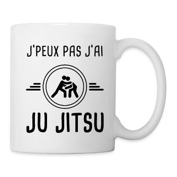 je peux pas j'ai ju jitsu pour judoka - Mug blanc - blanc - Droite