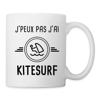 je peux pas j'ai kitesurf pour kitesurfeur - Mug blanc - blanc - Droite