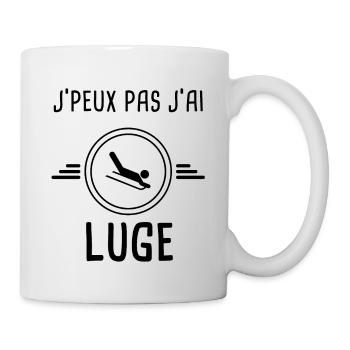 je peux pas j'ai luge pour lugeur - Mug blanc - blanc - Droite
