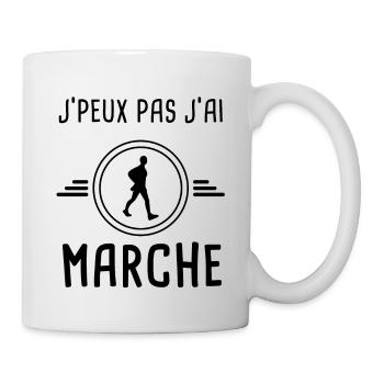 je peux pas j'ai marche pour marcheur - Mug blanc - blanc - Droite