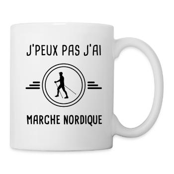 je peux pas j'ai marche nordique pour marcheur - Mug blanc - blanc - Droite