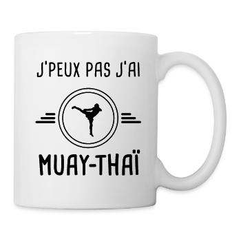 je peux pas j'ai muay-thaï pour boxeur - Mug blanc - blanc - Droite