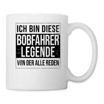 Rennrodeln Geburtstag geboren Legende Bobfahrer - Tasse - Weiß - Rechts