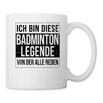 Federball Geburtstag geboren Legende Badminton - Tasse - Weiß - Rechts