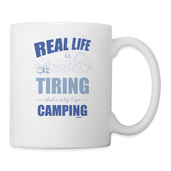 real life is boring I'm going camping - Mug - white - Right