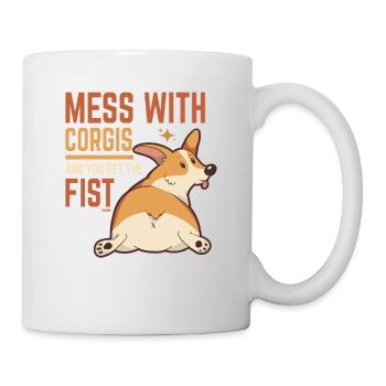 don't mess with corgis - Mug - white - Right