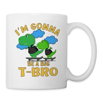 I'm going to Be A Big Brother Cool T-Rex Baby Reveal - Mug - white - Right