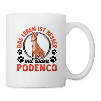 Leben mit Podenco spanischer Podenco - Tasse - Weiß - Rechts