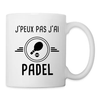 je peux pas j'ai padel raquette pour padeliste - Mug blanc - blanc - Droite