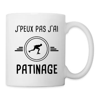 je peux pas j'ai patinage pour patineur - Mug blanc - blanc - Droite