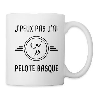 je peux pas j'ai pelote basque pour pelotari - Mug blanc - blanc - Droite