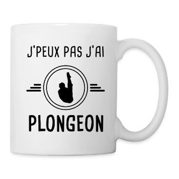 je peux pas j'ai plongeon pour plongeur - Mug blanc - blanc - Droite