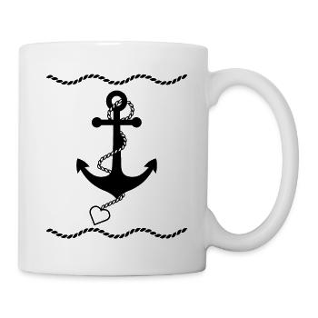 Anker Maritime Meer Segeln - Tasse - Weiß - Rechts