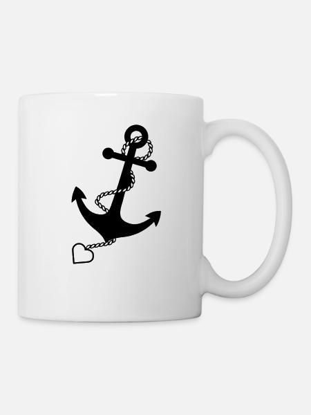 Anker Maritime Meer Segeln - Tasse - Weiß