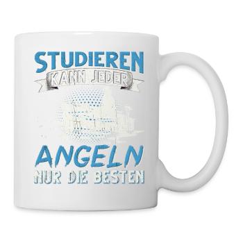 Studieren Kann Jeder Angeln nur die Besten - Tasse - Weiß - Rechts