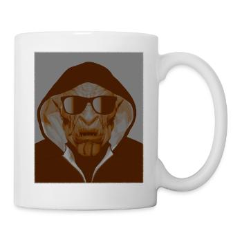 Ghetto Orc with sunglasses and hood - Mug - white - Right