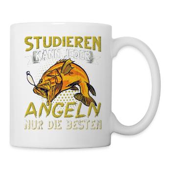 Studieren Kann Jeder Angeln nur die Besten - Tasse - Weiß - Rechts