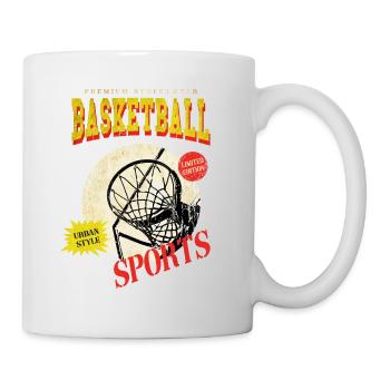 Basketball Basketballer Korb Sport Vintage Retro - Tasse - Weiß - Rechts