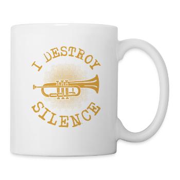 Je détruis le trompettiste Silence Trompettiste - Mug blanc - blanc - Droite