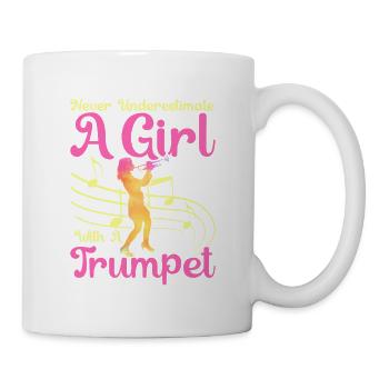 Never Underestimate A Girl With A Trumpet Trumpete - Mug - white - Right